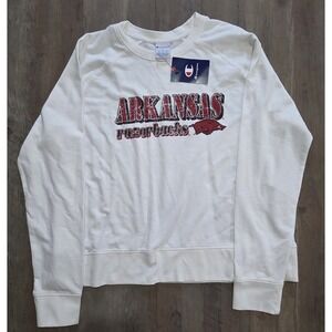 Champion Arkansas Razorbacks NCAA White Long Sleeve Womens Sweatshirt Size L-NWT